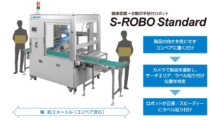 画像認識＋自動印字貼付けロボット